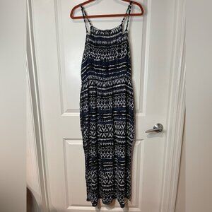 Just Love Chevron Maxi Dress  With Side Slits & Elastic Waist Size 2X. GUC